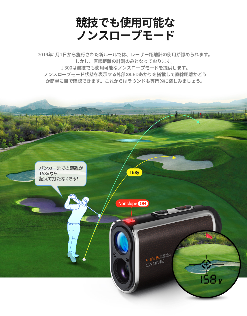 【新品未使用】ファインキャディ J300 プレミアム ゴルフ距離計 ホワイトファインキャディ